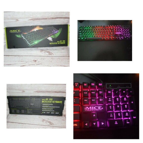 iMice AK600 Colorful Backlight High Buttons Wired Keyboard  Same day Shipping - Picture 3 of 12